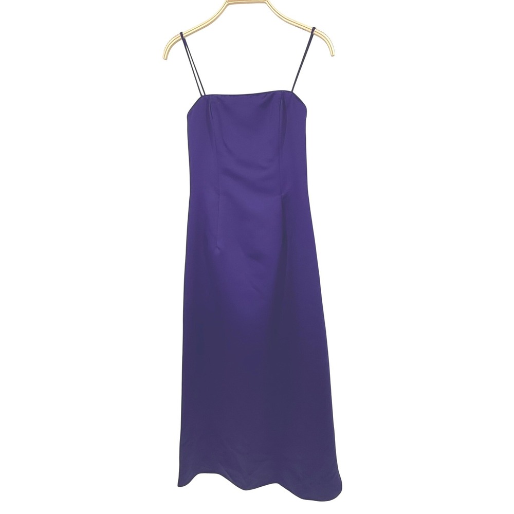 Scott‎ McClintock Evening Gown Womens 6 Purple Satin Ruched 90s Vintage